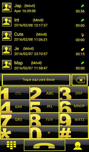 THEME GO CONTACTS BIG YELLOW screenshot 1