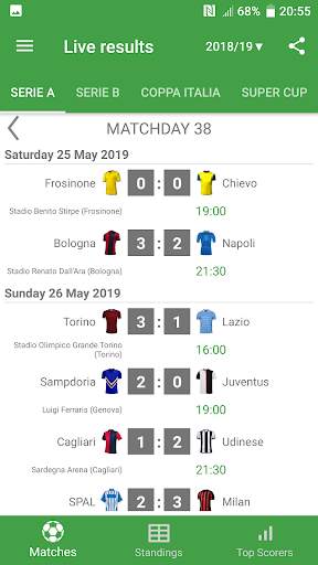 Live Scores for Serie A 2020/2021 screenshot 3