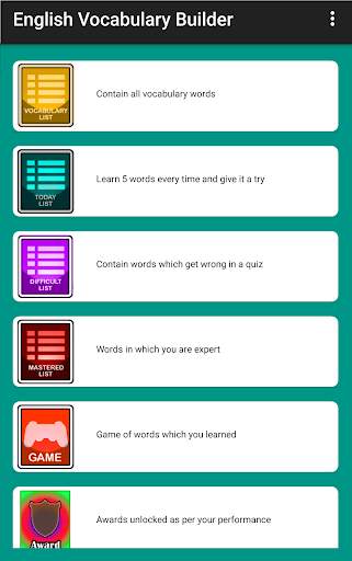 English Vocabulary Builder скриншот 2