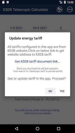 KSEB Telescopic bill calculator screenshot 7