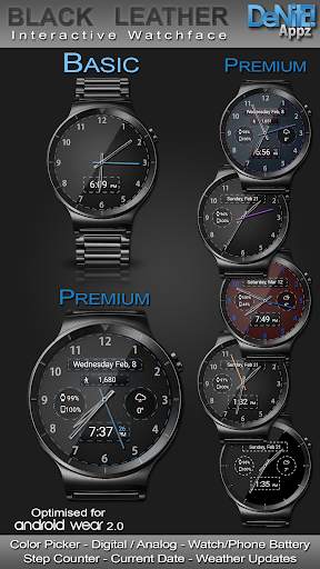 Black Leather HD Watch Face screenshot 1