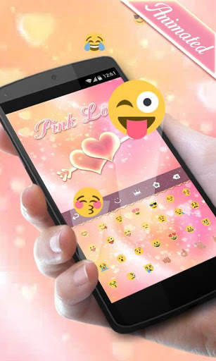 Pink Love GO Keyboard Animated Theme screenshot 4