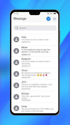 Fast messenger - Free SMS & Emoji screenshot 1