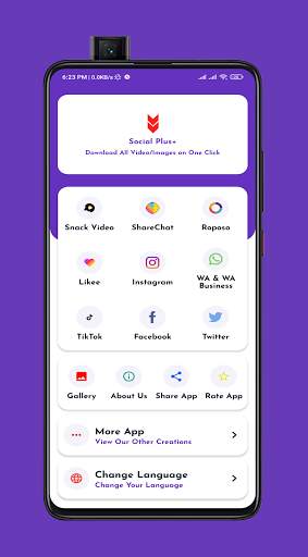 Social Plus - FB,Tiktok,Likee -All Video Downloder screenshot 1