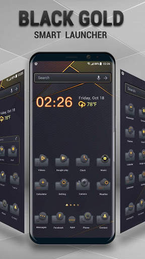 Golden&black launcher theme &wallpaper screenshot 1