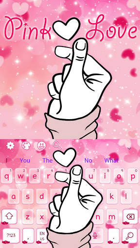 Beautiful Pink Love Heart Keyboard Theme screenshot 1