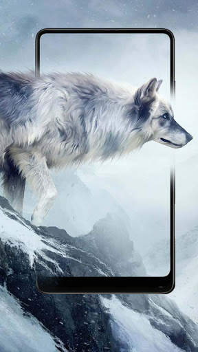 3D White ice wolf theme screenshot 4