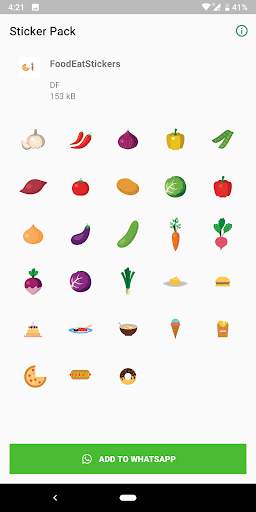 Food Stickers For WhatsApp - WAStickerApps screenshot 1