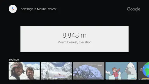 Google app for Android TV screenshot 4