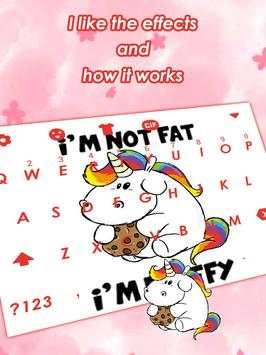 Fluffy White Unicorn Keyboard Theme for Girls screenshot 3