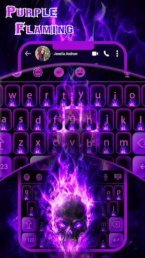 Purple Flaming Keyboard Theme screenshot 3