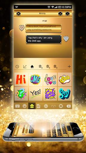 Gold Neon Emoji Keyboard स्क्रीनशॉट 3