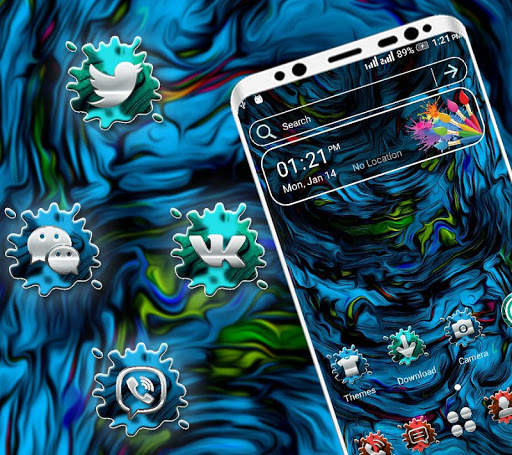 Oil Paint Launcher Theme 2 تصوير الشاشة