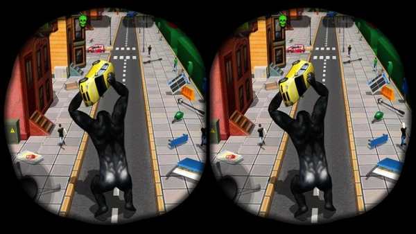 VR Angry Gorilla Rampage 3D :Google Cardboard Game screenshot 2