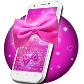 Pink Girls  Bow Keyboard Theme 10001003