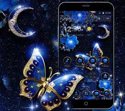 Moon Light Blue Butterfly Theme screenshot 2