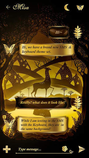 FREE-GO SMS GOLD FOREST THEME 3 تصوير الشاشة