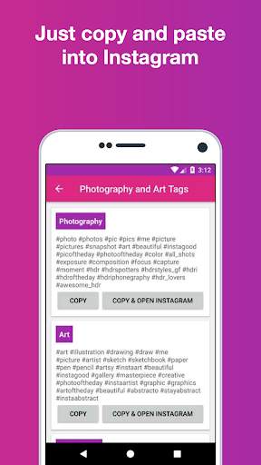 Inst Hashtags - popular hashtags for Instagram screenshot 3
