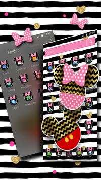 Cute Mouse Glitter bow Theme скриншот 2