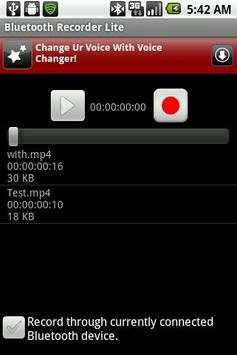 Bluetooth Recorder Lite screenshot 1