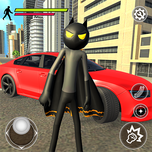 Bat Rope Hero Stickman Crime - Gangster Mafia Game icon