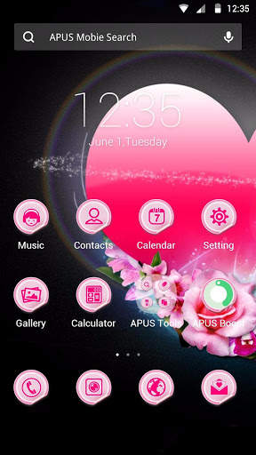 Pink Heart theme for APUS screenshot 1