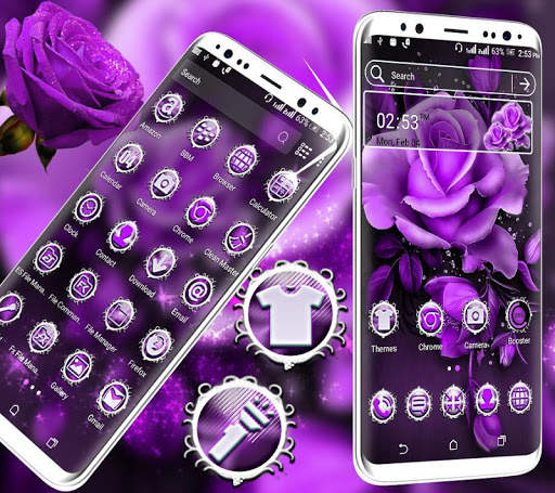 Purple Rose Launcher Theme screenshot 4