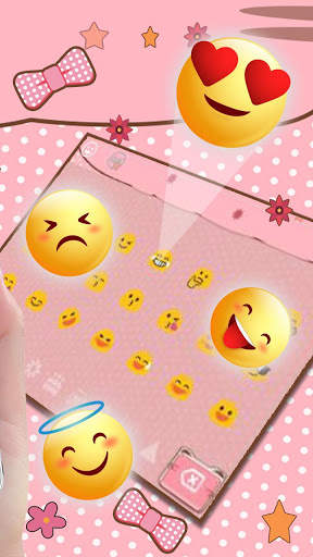 Cute Cat Bow Keyboard Theme screenshot 3
