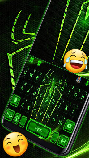 Neon Electric Spider Keyboard Theme screenshot 3