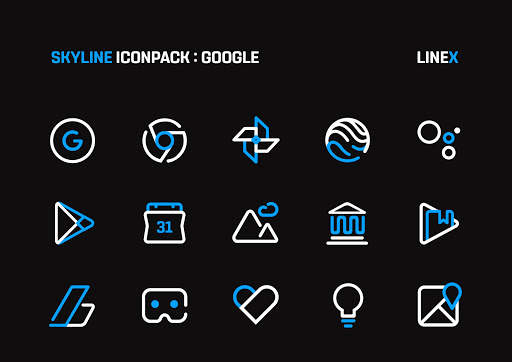 SkyLine Icon Pack : LineX Blue Edition screenshot 4