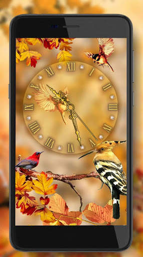 Autumn Birds Clock Live Wallpaper screenshot 4