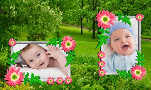 Awesome Double Photo Frame Garden Wale Application screenshot 13
