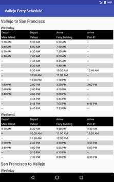 Vallejo Ferry Schedule 2017 screenshot 3