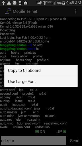 Mobile Telnet screenshot 7