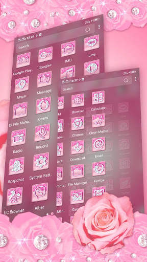Pink Flower Diamond Launcher Theme screenshot 4