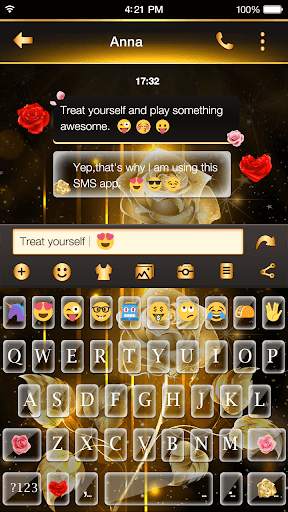 Gold Rose Message Theme screenshot 3