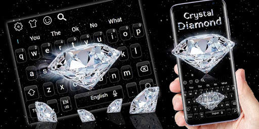 Crystal Diamond Black Keyboard Theme screenshot 4