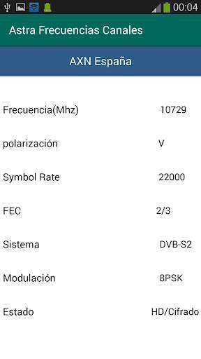 Frecuencias Canales ASTRA screenshot 5
