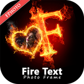 Fire Text Photo Frame icon