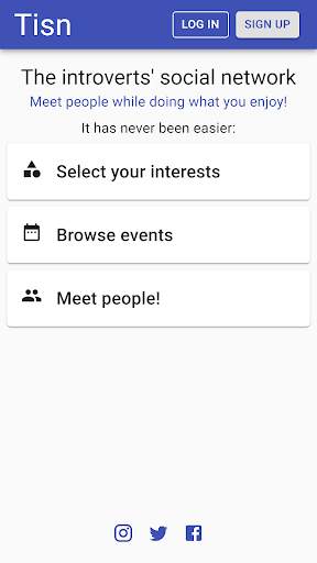 Tisn - The introverts' social network screenshot 1