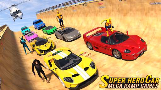 Superhero Car: Mega Ramp Games screenshot 5