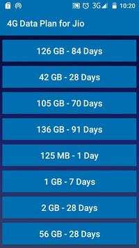 4G Data Plan for Jio screenshot 1