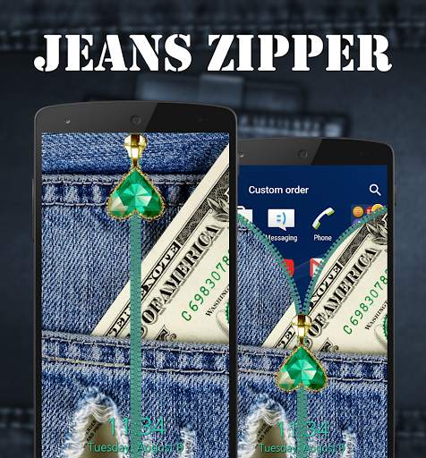 Jeans Zipper Lock Screen 5 تصوير الشاشة