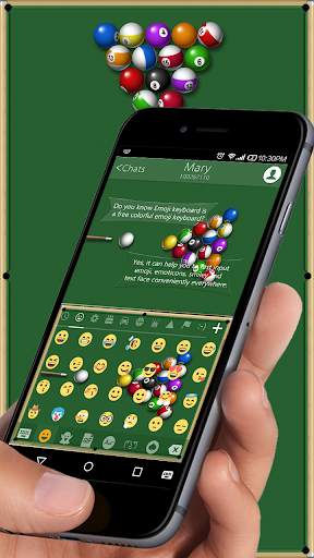 Snooker Emoji Keyboard Theme - Ball Pool screenshot 2