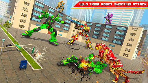 Wild Cheetah Transforming Robot Car Robot Games screenshot 4