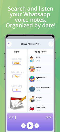 Opus Player Pro - WhatsApp Audio Files Manager 1 تصوير الشاشة