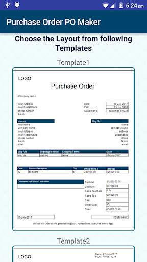 Invoice & Purchase Order Maker screenshot 1