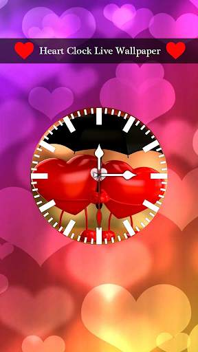 Heart Clock Live Wallpaper, Analog Clock Wallpaper screenshot 5