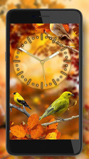 Autumn Birds Clock Live Wallpaper screenshot 5