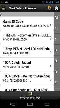 Cheat Codes Pokémon SoulSilver screenshot 1